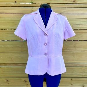 Short Sleeve Peplum Top Pastel Pink Medium